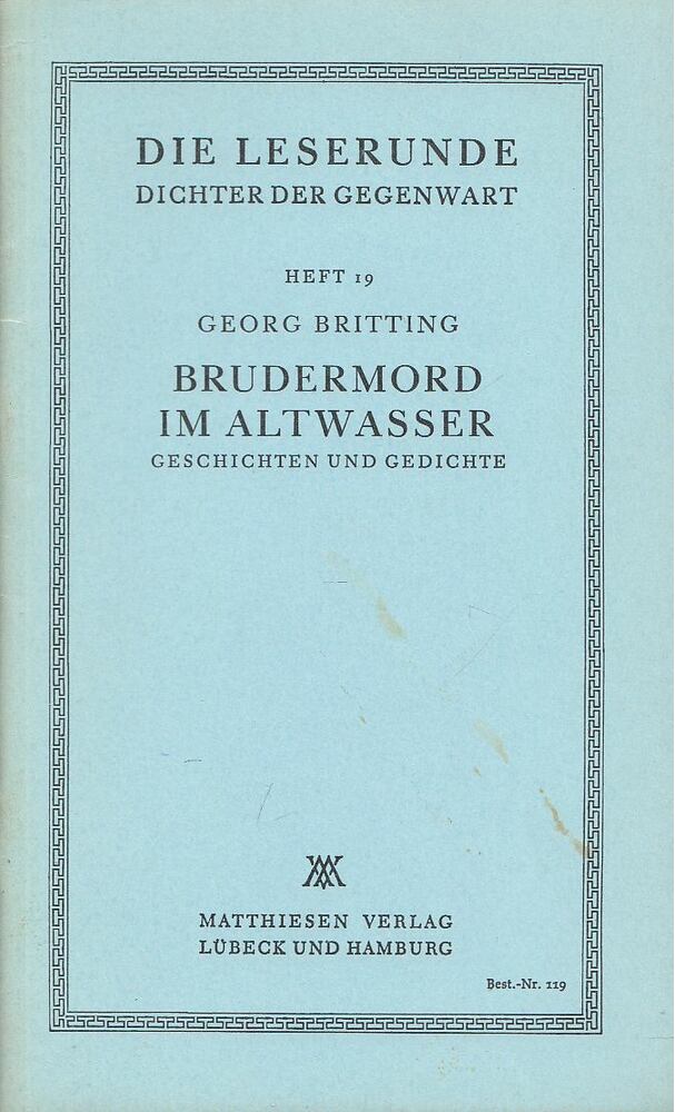 Britting, Georg - Brudermord im Altwasser [antikvár]