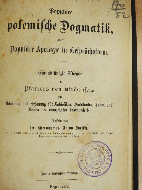 Dr. Hieronymus Anton Jarisch - Populare polemische Dogmatik (gótbetűs) [antikvár]
