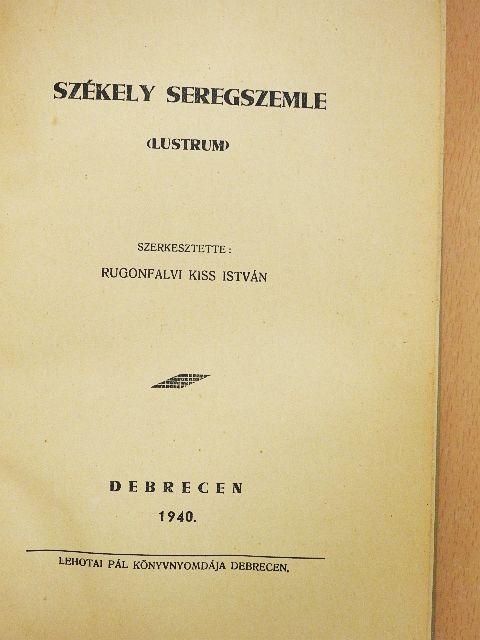 R. Kiss István - Székely seregszemle [antikvár]