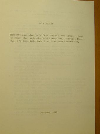 Tóth Róbert - Szekeres József művei az Országos Széchényi Könyvtárban/Szekeres József művei az Országgyűlési Könyvtárban/Szekeres József művei a Fővárosi Szabó Ervin Könyvtár Központi Könyvtárában [antikvár]