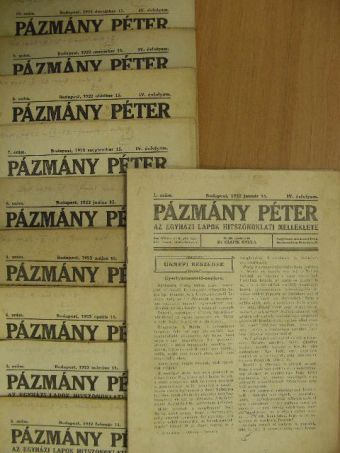 Pázmány Péter 1922. január-december [antikvár]