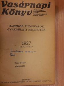 Vasárnapi Könyv 1927. I. (nem teljes évfolyam) [antikvár]