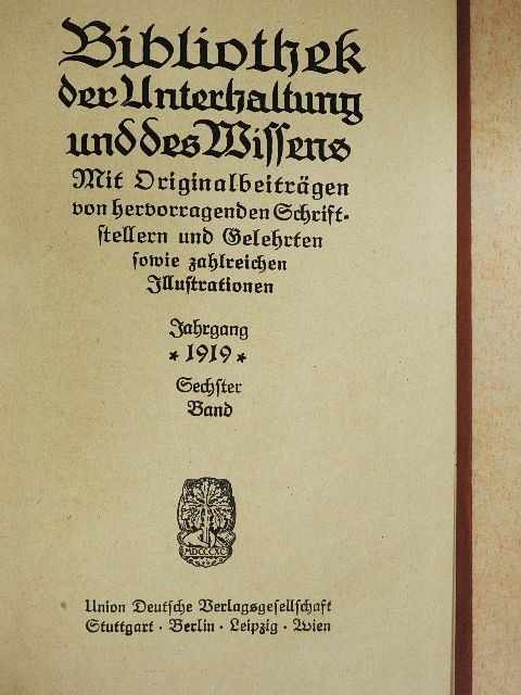 Eva Saldern - Bibliothek der Unterhaltung und des Wissens 1919/6. (gótbetűs) [antikvár]
