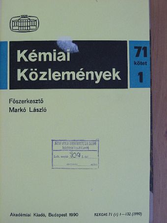 Anna P. - Kémiai Közlemények 1990. 71. kötet 1-2. szám [antikvár]