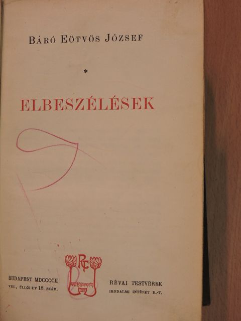 Báró Eötvös József - Elbeszélések [antikvár]