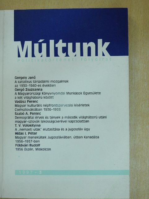Benkő Péter - Múltunk 1997/3. [antikvár]