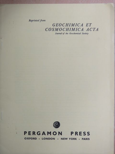 R. M. Lloyd - Oxygen isotope enrichment of sea water by evaporation [antikvár]