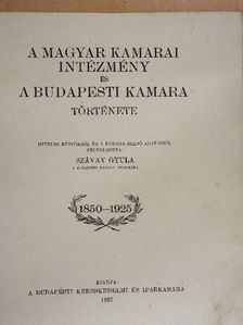 Szávay Gyula - A Magyar Kamarai Intézmény és a Budapesti Kamara története [antikvár]