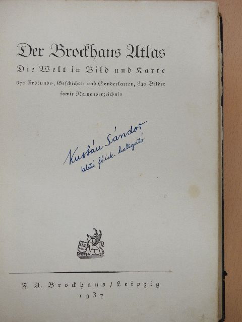 Der Brockhaus Atlas (gótbetűs) [antikvár]