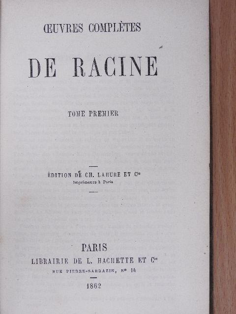 Jean Racine - Oeuvres complétes de Racine I. (töredék) [antikvár]