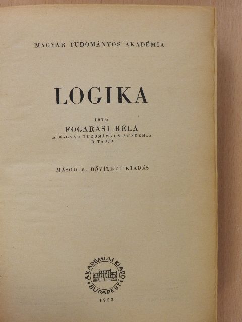 Fogarasi Béla - Logika [antikvár]