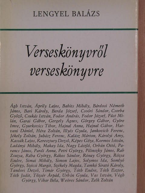 Lengyel Balázs - Verseskönyvről verseskönyvre [antikvár]