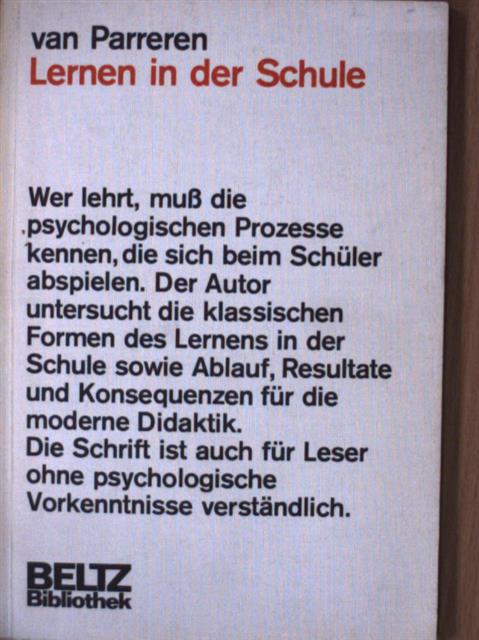 Carel F. van Parreren - Lernen in der Schule [antikvár]