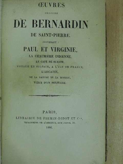 Bernardin de Saint-Pierre - Oeuvres choisies de Bernardin de Saint-Pierre [antikvár]