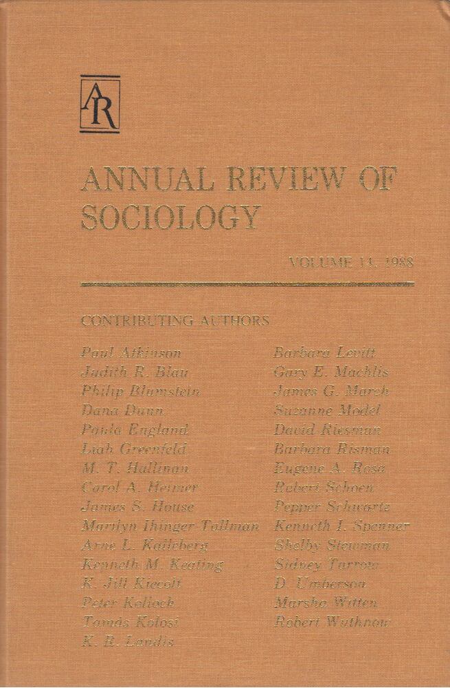 W. Richard Scott - Annual Review of Sociology Volume 14. 1988 [antikvár]