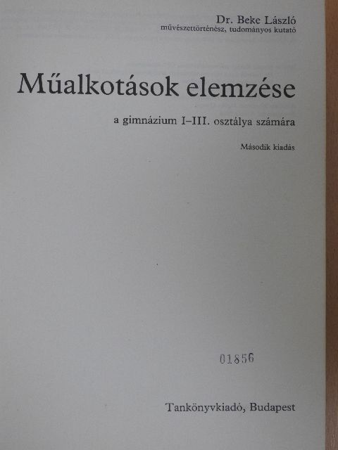 Dr. Beke László - Műalkotások elemzése [antikvár]