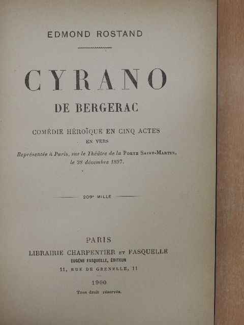 Edmond Rostand - Cyrano de Bergerac [antikvár]