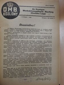 Dékán Sándor - O.M.B. Közlöny 1948. október-december [antikvár]