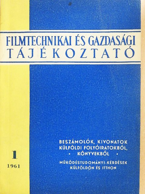 Goldovszkij - Filmtechnikai és gazdasági tájékoztató 1961/1. [antikvár]