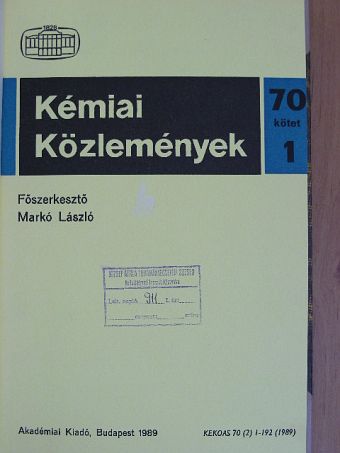 A. Beljusztin - Kémiai Közlemények 1989. 70. kötet 1-2. szám [antikvár]
