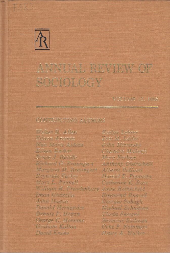 Ralph H. Turner - Annual Review of Sociology Volumee 12. 1986 [antikvár]