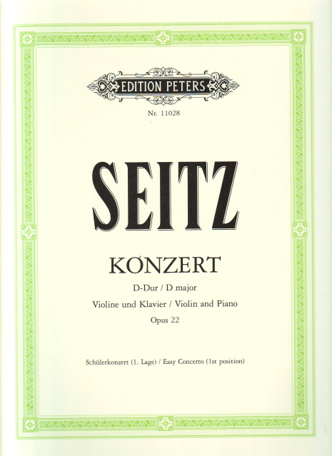 SEITZ - KONZERT D-DUR FÜR VIOLINE UND KLAVIER OP.22 SCHÜLERKONZERT (I. LAGE)