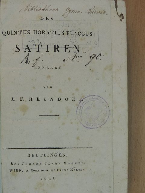 Quintus Horatius Flaccus - Satiren [antikvár]
