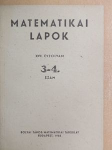 Daróczy Zoltán - Matematikai lapok 1966/3-4. [antikvár]
