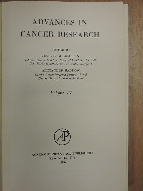 R. Daudel - Advances in Cancer Research 4. [antikvár]