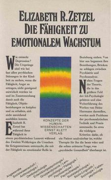 Elizabeth R. Zetzel - Die Fähigkeit zu emotionalem Wachstum [antikvár]