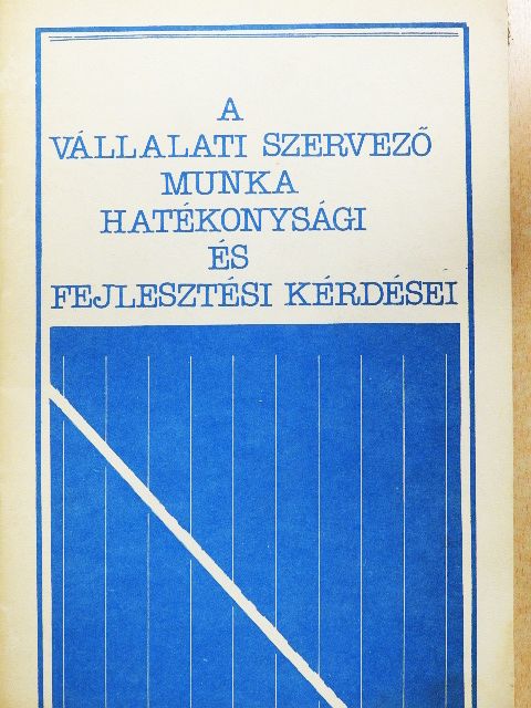 Dr. Fésűs Károly - A vállalati szervező munka hatékonysági és fejlesztési kérdései [antikvár]