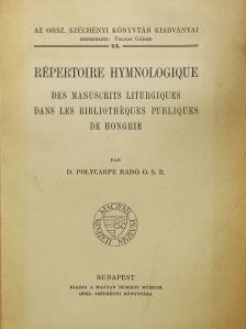 D. Polycarpe Radó O. S. B. - Répertoire Hymnologique (dedikált példány) [antikvár]