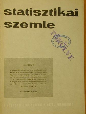 Statisztikai Szemle 1984. február [antikvár]
