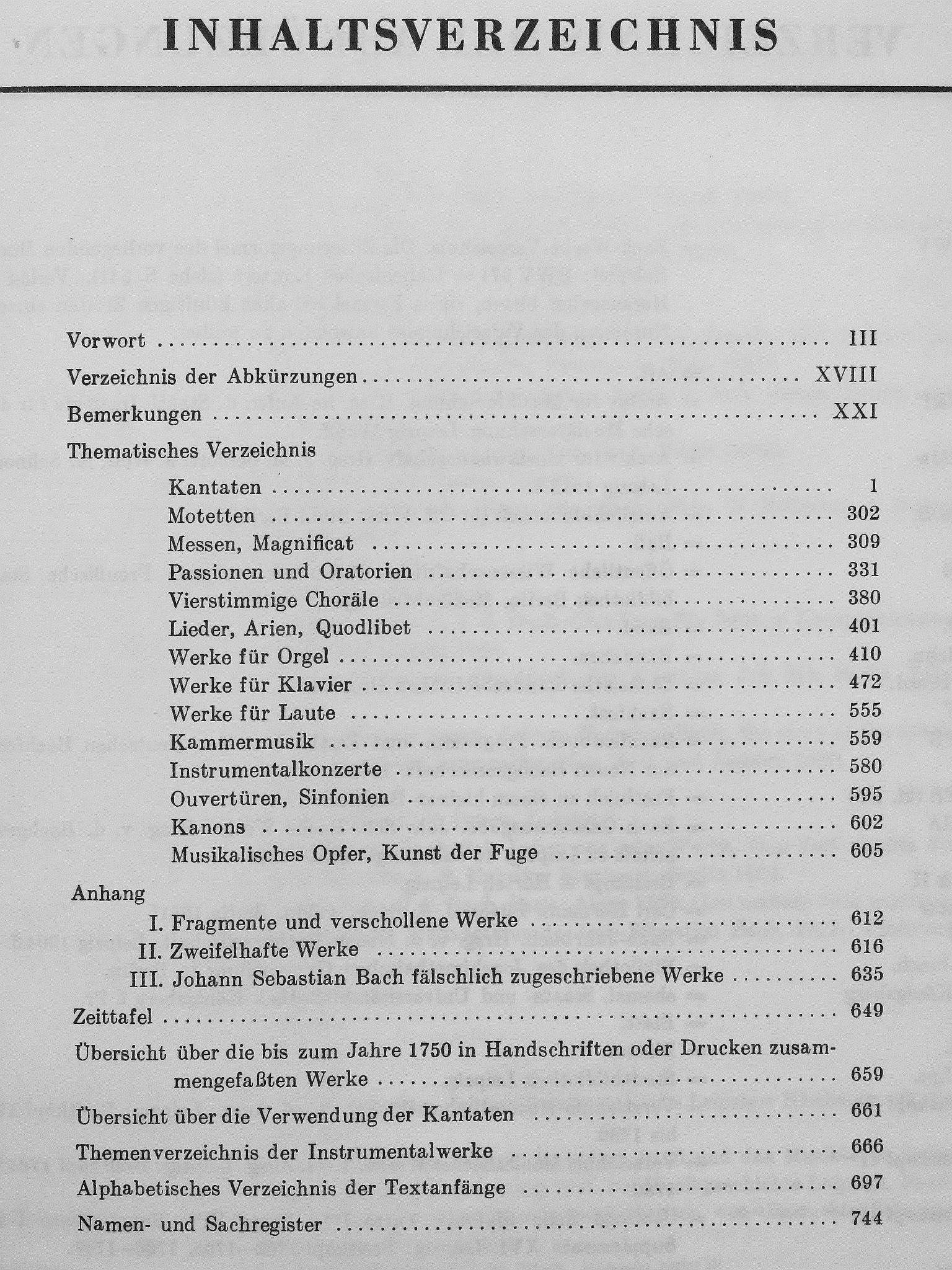 Johann Sebastian Bach - Thematisch-Systematisches Verzeichnis der Musikalischen Werke von Johann Sebastian Bach [antikvár]