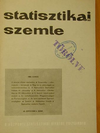 Statisztikai Szemle 1984. június [antikvár]