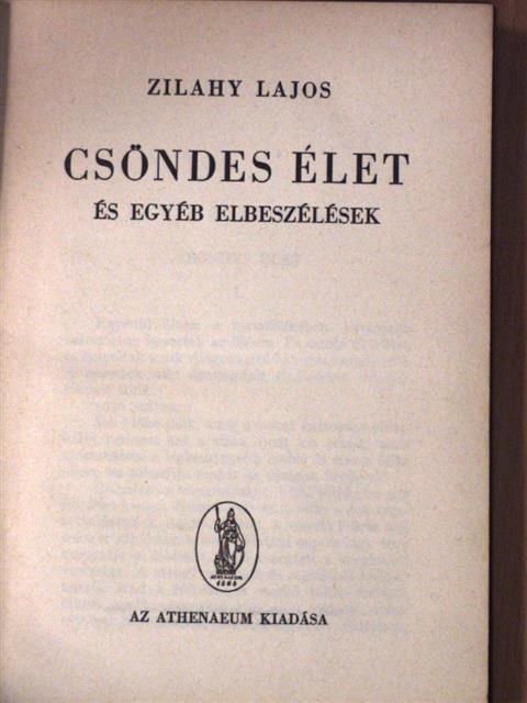 Zilahy Lajos - Csöndes élet és egyéb elbeszélések [antikvár]