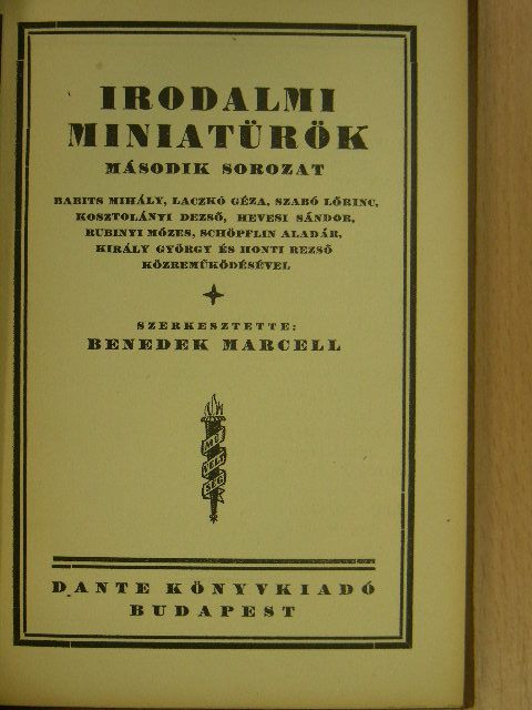 Babits Mihály - Irodalmi miniatürök II. [antikvár]