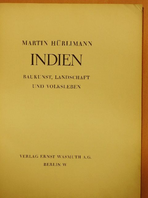 Martin Hürlimann - Indien [antikvár]