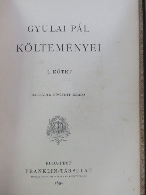Gyulai Pál - Gyulai Pál költeményei I. [antikvár]