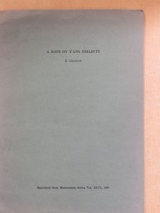 B. Csongor - A Note on T'Ang Dialects [antikvár]