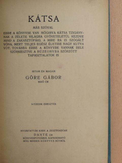 Gárdonyi Géza - Kátsa/Tapasztalatok [antikvár]