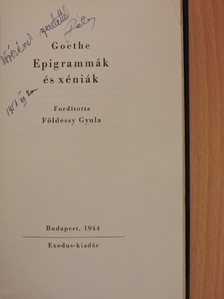 Goethe - Epigrammák és xéniák [antikvár]
