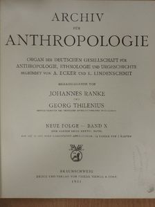 C. Toldt - Archiv für Anthropologie X./Korrespondenz-Blatt der Deutschen Gesellschaft 1911. Januar-Dezember [antikvár]