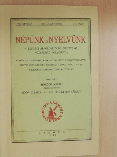 Borzsák Endre - Népünk és nyelvünk 1936. január-március [antikvár]