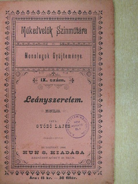 Győző Lajos - Leányszerelem [antikvár]
