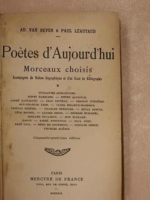 Poétes d'Aujourd'hui I. [antikvár]