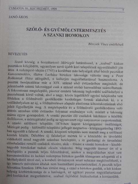 Janó Ákos - Szőlő- és gyümölcstermesztés a szanki homokon (dedikált példány) [antikvár]