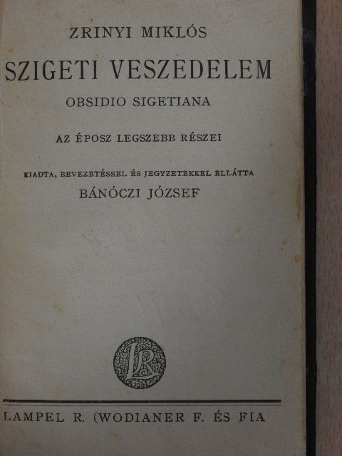Zrínyi Miklós - Szigeti veszedelem [antikvár]