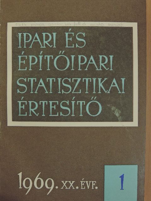 Botka Tibor - Ipari és Építőipari Statisztikai Értesítő 1969. január-december [antikvár]