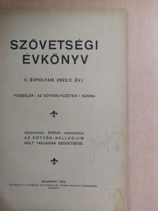 Szövetségi Évkönyv 1922/3. [antikvár]